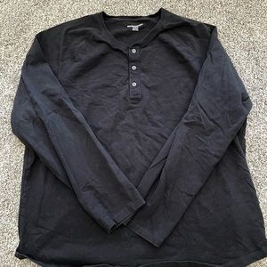 3/$15 Men’s Black Amazon Button Up Long Sleeve Henley